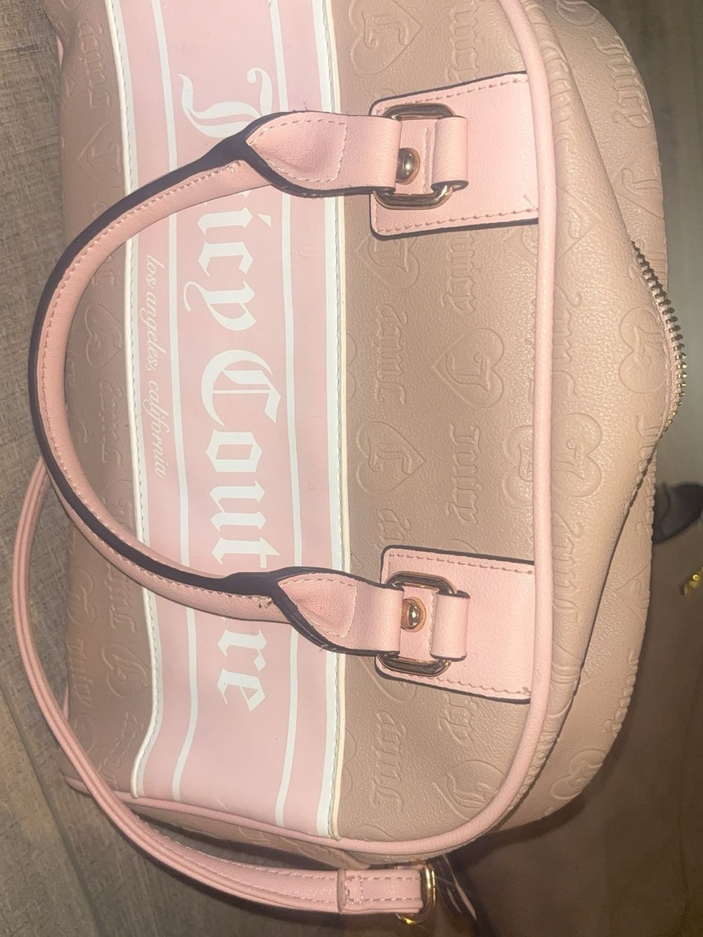 Juicy Couture Pink Embossed Logo Crossbody Satchel